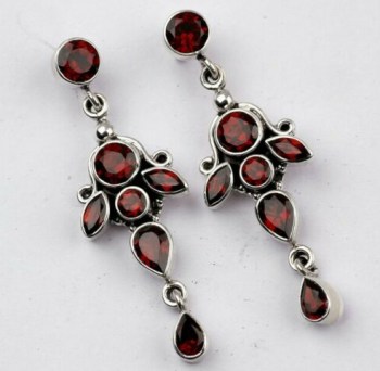 edelsteen sieraden zilver ring hanger oorbellen 208